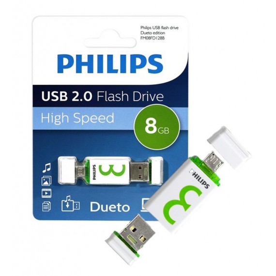 فلش PHILIPS مدل Dueto 8GB