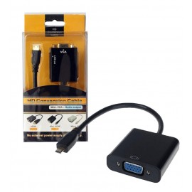 تبدیل Micro HDMI به VGA + کابل صدا AUX