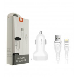 شارژر فندکی + کابل آیفون طول 1 منر WUW مدل T21