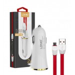 شارژر فندکی 2 پورت + کابل اندروید LDNIO مدل DL-C28 3.4A