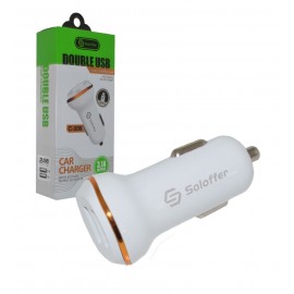 شارژر فندکی 2 پورت + کابل اندروید Soloffer مدل C-208