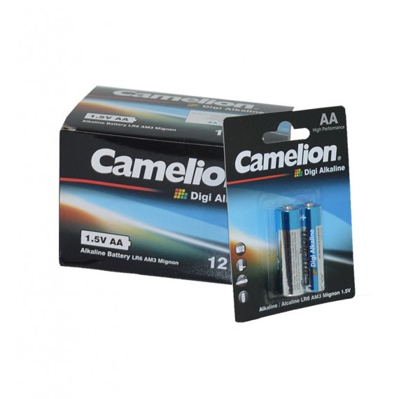 بسته 12 تایی باتری قلمی camelion مدل Digi Alkaline (کارتی 2 تایی)