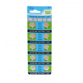 باتری سکه ای تی ام ای (TMI) مدل Alkaline LR44W AG13 (کارتی 10 تایی)