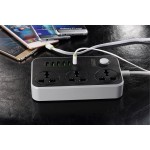 رابط برق 3 خانه سوکت سه پایه + 6 پورت USB