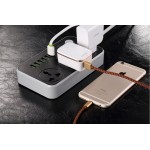 رابط برق 3 خانه سوکت سه پایه + 6 پورت USB