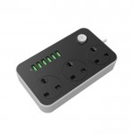 رابط برق 3 خانه سوکت سه پایه + 6 پورت USB