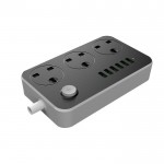 رابط برق 3 خانه سوکت سه پایه + 6 پورت USB