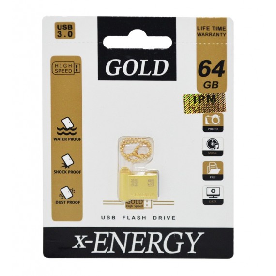 فلش X-Energy مدل 64GB Gold USB 3.0