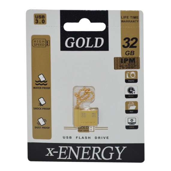 فلش X-Energy مدل 32GB Gold USB 3.0