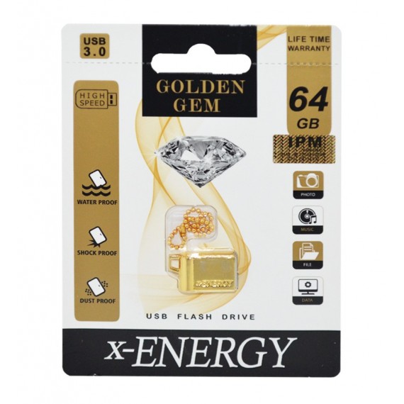 فلش X-Energy مدل 64GB Gold USB 3.0