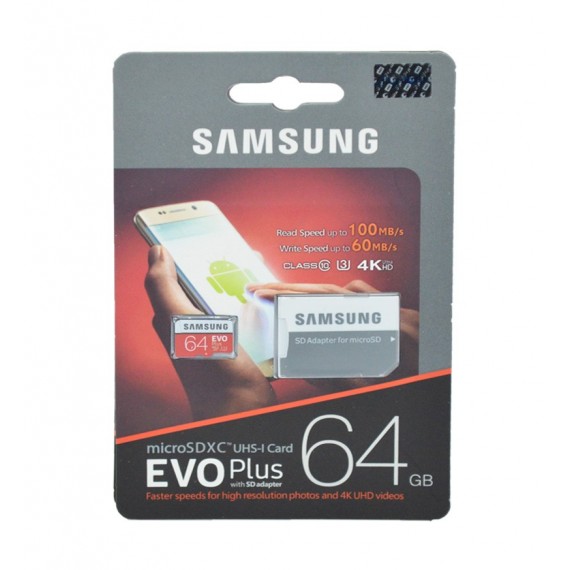 رم موبایل Samsung مدل 64GB MicroSDXC U3 Evo Plus خشاب دار