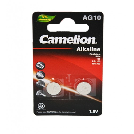 باتری سکه ای Camelion مدل AG10 (کارتی 2تایی)