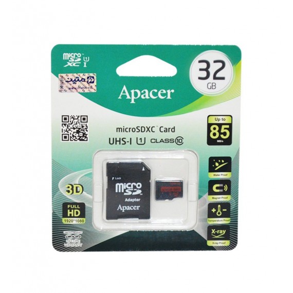 رم موبایل APACER مدل 32GB 85MB/S Class10 خشاب دار