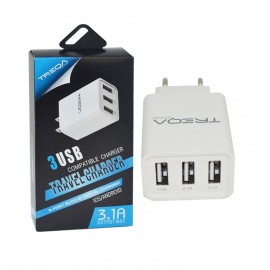 کلگی شارژر 3 پورت Treqa مدل CH-209