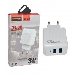 کلگی شارژر 2 پورت Treqa مدل CH-621