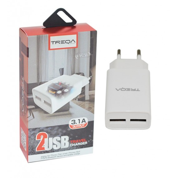 کلگی شارژر 2 پورت Treqa مدل CS-217