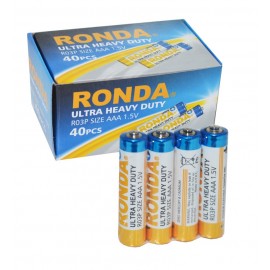 بسته 10 تایی باتری نیم قلمی RONDA شیرینگ 4 تایی