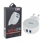 شارژر اندروید USB دو پورت EMY مدل MY-269