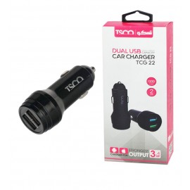 شارژر فندکی دو پورت + کابل اندروید تسکو (TSCO) مدل TCG 22