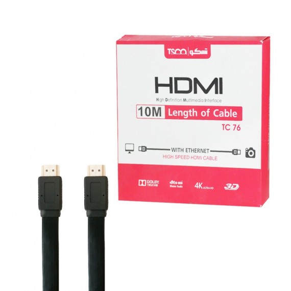 کابل HDMI فلت طول 10 متر TSCO مدل TC 76