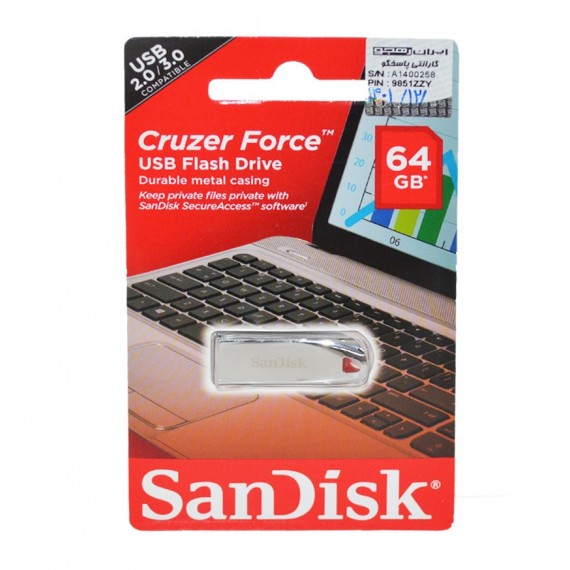 فلش SanDisk مدل 64GB Cruzer Force USB 2.0