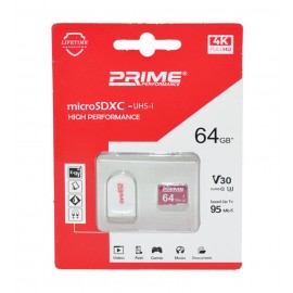 رم موبایل پرایم (PRIME) مدل 64GB MicroSDHC 95MB/S + رم ریدر