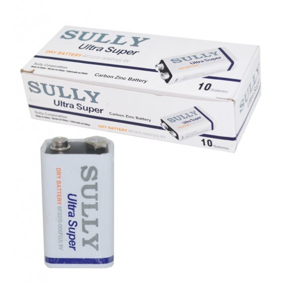 بسته 10 عددی باتری کتابی Sully مدل Ultra Super 6F22/S 9V