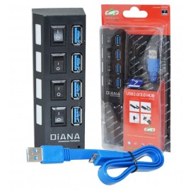 هاب 4 پورت کلیددار usb 3.0 DiANA