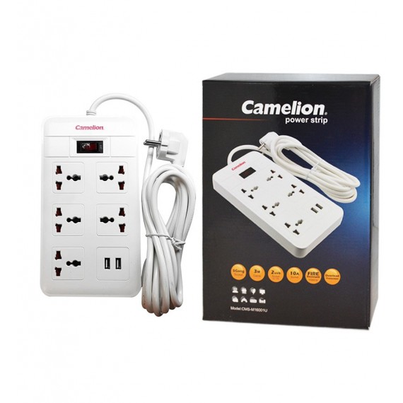 رابط برق 5 خانه Camelion و 2 پورت USB مدل M16001U