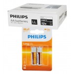 بسته 12 عددی باتری قلمی Philips R6 Mignon کارتی (2 تایی)