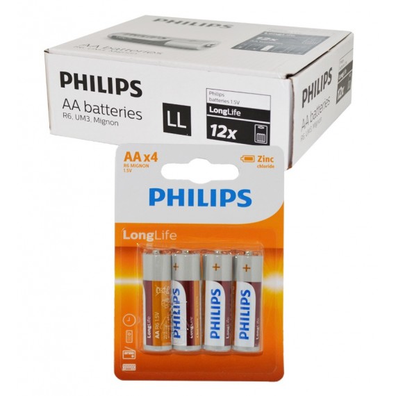 بسته 12 عددی باتری نیم قلمی Philips Power Alkaline کارتی (2 تایی)