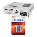 بسته 12 عددی باتری نیم قلمی Philips Power Alkaline کارتی (4 تایی)