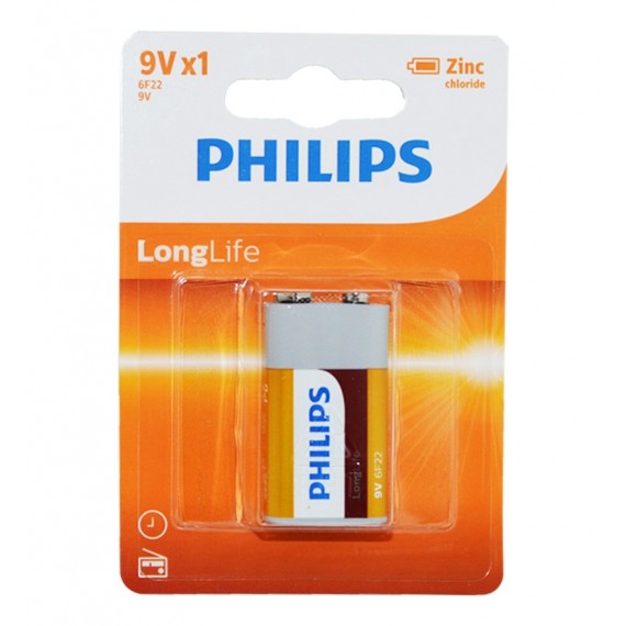باتری کتابی Philips مدل Long Life 9C 6F22 کارتی