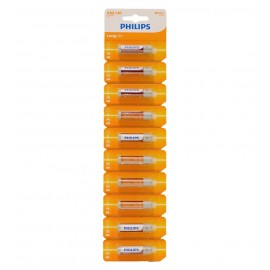 باتری نیم قلمی Philips Long Life کارتی (10 عددی)R03L10S
