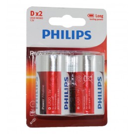 باتری سایز بزرگ Philips Power Alkaline کارتی (2 تایی)LR20P2B