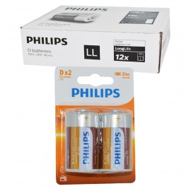 بسته 12 عددی باتری سایز متوسط Philips کارتی (2 تایی)R20L2B