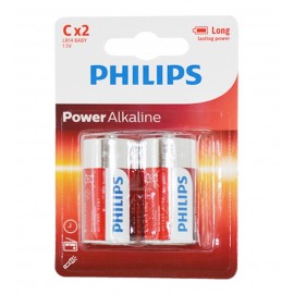 باتری سایز متوسط Philips Power Alkaline کارتی (2 تایی)LR14P2B