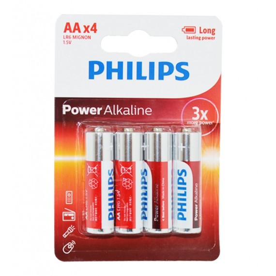 باتری قلمی Philips Power Alkaline کارتی (4 تایی)