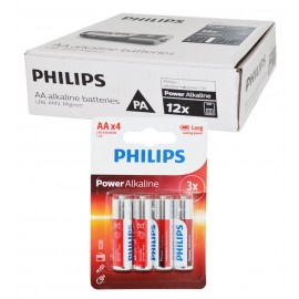 بسته 12 عددی باتری قلمی Philips Power Alkaline کارتی (4 تایی)LR6P4B