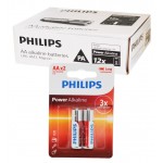 بسته 12 عددی باتری قلمی Philips Power Alkaline کارتی (2 تایی)