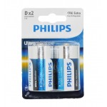 باتری سایز بزرگ Philips Ultra Alkaline کارتی (2 تایی)