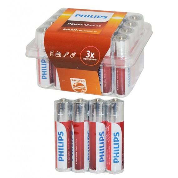 باتری نیم قلمی Philips Power Alkaline بسته (24 تایی)