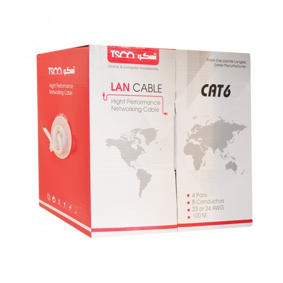 کابل شبکه CAT6 UTP طول 100 متر TSCO