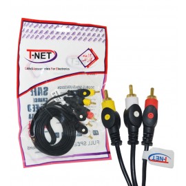 کابل 3 به 3 صدا و تصویر (RCA) 1.5 متری T-NET