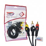 کابل 3 به 3 صدا و تصویر (RCA) 1.5 متری T-NET