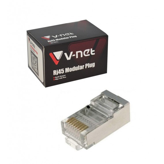 سوکت شبکه 100 تایی V-net مدل CAT6 SFTP