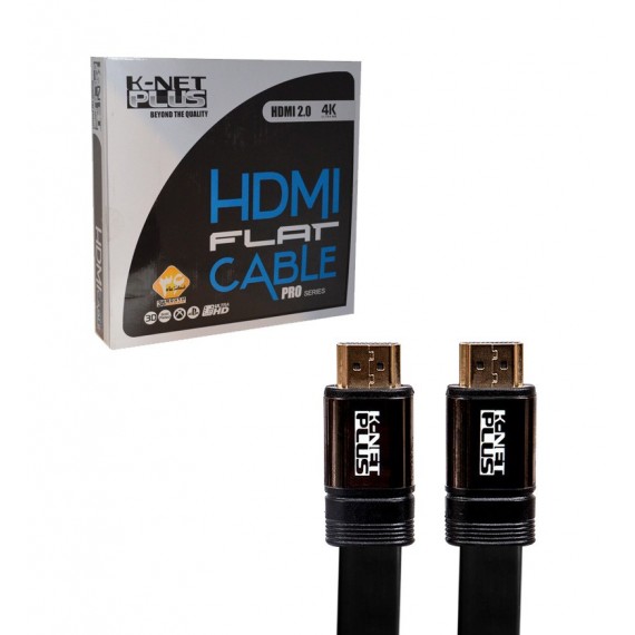 کابل 4K-3D 2.0 HDMI فلت طول 15 متر Knet Plus مدل Black
