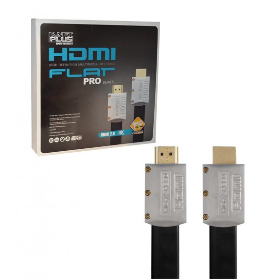 کابل 4K-3D 2.0 HDMI فلت طول 40 متر Knet Plus مدل Silver