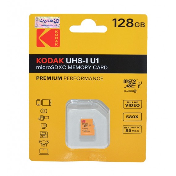 رم موبایل KODAK مدل 128GB MicroSD U1 85MB/S 580X