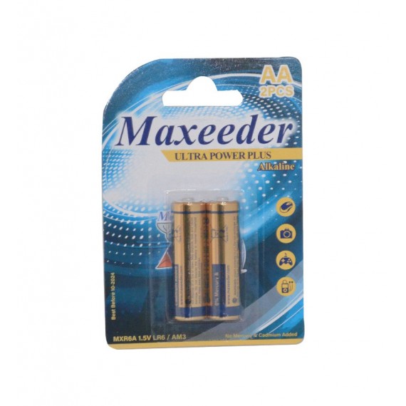 باتری نیم قلمی Maxeeder کارتی 2 تایی